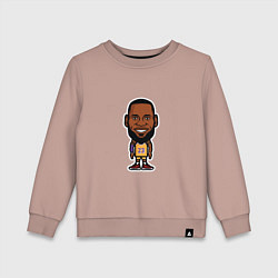 Свитшот хлопковый детский Lakers - James, цвет: пыльно-розовый