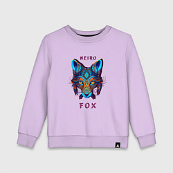 Свитшот хлопковый детский Голова лисы - нейронная сеть, цвет: лаванда