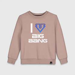 Свитшот хлопковый детский I love big bang, цвет: пыльно-розовый