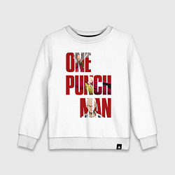 Свитшот хлопковый детский Ванпанчмен Сайтама, цвет: белый