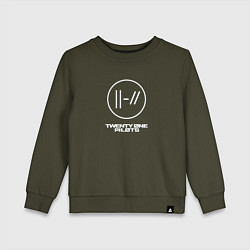 Свитшот хлопковый детский Twenty one pilots Heathens, цвет: хаки