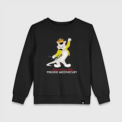 Свитшот хлопковый детский Фредди Меркьюри кот, цвет: черный