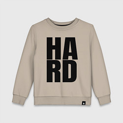 Свитшот хлопковый детский Hard жесткая надпись, цвет: миндальный