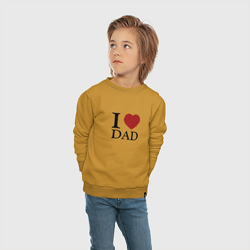 Детский свитшот I love dad / Горчичный – фото 4