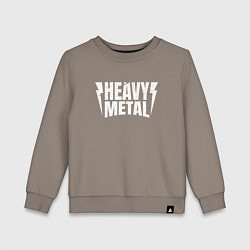 Свитшот хлопковый детский Heavy metal надпись с молниями, цвет: утренний латте