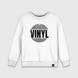 Свитшот хлопковый детский Vinyl надпись с пластинкой, цвет: белый