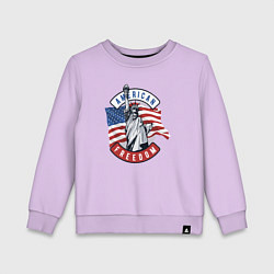 Свитшот хлопковый детский American freedom, цвет: лаванда