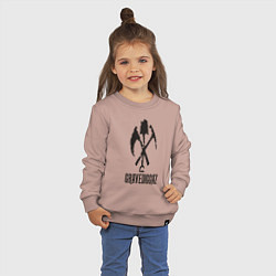 Свитшот хлопковый детский Gravediggaz style, цвет: пыльно-розовый — фото 2