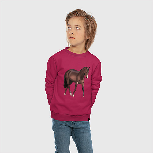 Детский свитшот Австралийская пастушья лошадь / Маджента – фото 4