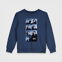Свитшот хлопковый детский We are bulletproof BTS, цвет: тёмно-синий