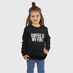 Свитшот хлопковый детский Coffee is my fuel, цвет: черный — фото 2