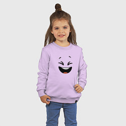 Свитшот хлопковый детский Смайлик смех, цвет: лаванда — фото 2