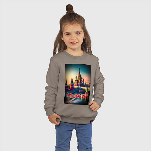 Детский свитшот Москва - Кремль / Утренний латте – фото 3