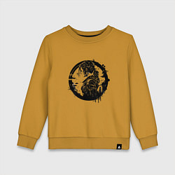 Детский свитшот Cyberpunk girl черный контур