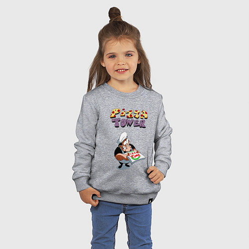 Детский свитшот Пеппино Спагетти из Pizza Tower / Меланж – фото 3