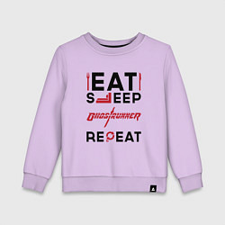 Детский свитшот Надпись: eat sleep Ghostrunner repeat