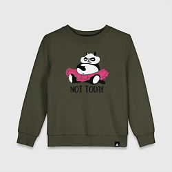 Свитшот хлопковый детский Ленивая панда, цвет: хаки