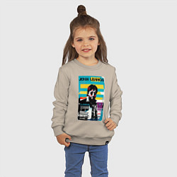 Свитшот хлопковый детский John Lennon - street art - legend, цвет: миндальный — фото 2