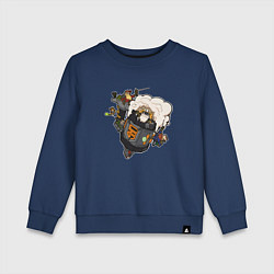 Свитшот хлопковый детский Бригада Deep Rock Galactic, цвет: тёмно-синий