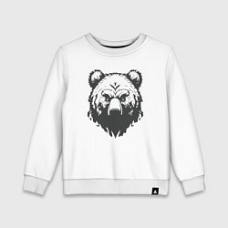 Свитшот хлопковый детский Бурый медведь, цвет: белый