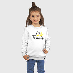 Свитшот хлопковый детский Love tennis, цвет: белый — фото 2