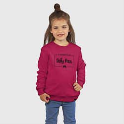 Свитшот хлопковый детский Sally Face gaming champion: рамка с лого и джойсти, цвет: маджента — фото 2