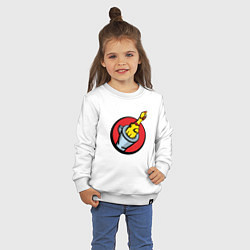 Свитшот хлопковый детский Chicken gun логотип, цвет: белый — фото 2