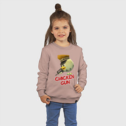 Свитшот хлопковый детский Chicken Gun logo, цвет: пыльно-розовый — фото 2