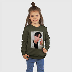 Свитшот хлопковый детский BTS -J-hope-, цвет: хаки — фото 2