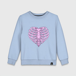 Свитшот хлопковый детский Bone heart, цвет: мягкое небо