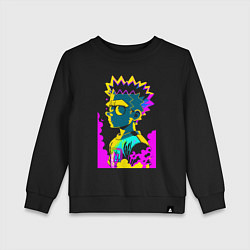 Свитшот хлопковый детский Bart Simpson - pop art, цвет: черный