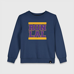Свитшот хлопковый детский Run Lakers, цвет: тёмно-синий