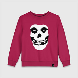 Свитшот хлопковый детский Череп misfits, цвет: маджента