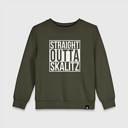 Свитшот хлопковый детский Straight outta Skalitz, цвет: хаки