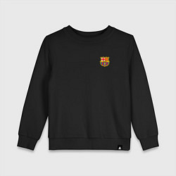 Свитшот хлопковый детский ФК Барселона эмблема, цвет: черный