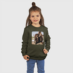 Свитшот хлопковый детский Бычок, цвет: хаки — фото 2