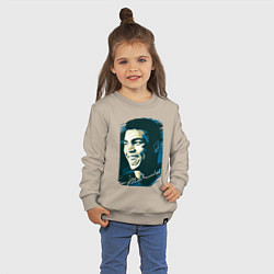 Свитшот хлопковый детский Боксер Мухаммед Али, цвет: миндальный — фото 2