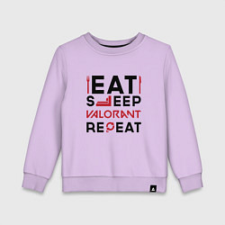 Детский свитшот Надпись: eat sleep Valorant repeat