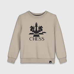 Свитшот хлопковый детский Chess play, цвет: миндальный
