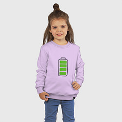 Свитшот хлопковый детский Полностью заряженная батарейка, цвет: лаванда — фото 2