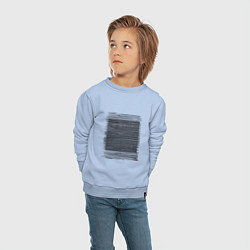 Свитшот хлопковый детский Квадрат за полосами, цвет: мягкое небо — фото 2