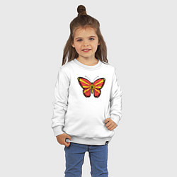 Свитшот хлопковый детский Бабочка Северная Македония, цвет: белый — фото 2