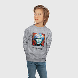 Свитшот хлопковый детский Andy Warhol - celebrity, цвет: меланж — фото 2