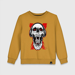 Свитшот хлопковый детский DnB skull, цвет: горчичный
