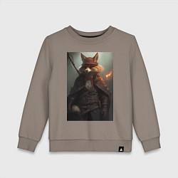 Свитшот хлопковый детский Лис авантюрист, цвет: утренний латте