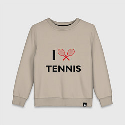 Свитшот хлопковый детский I Love Tennis, цвет: миндальный
