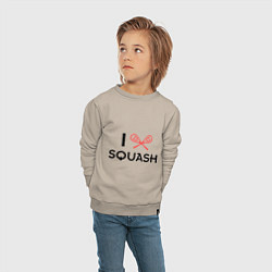 Свитшот хлопковый детский I Love Squash, цвет: миндальный — фото 2