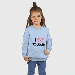 Свитшот хлопковый детский I Love Squash, цвет: мягкое небо — фото 2