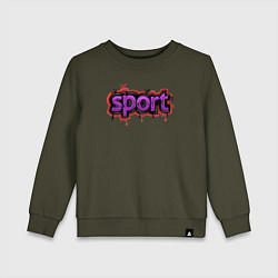 Свитшот хлопковый детский Sport graffiti, цвет: хаки
