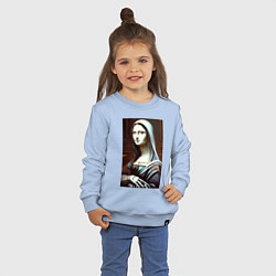Свитшот хлопковый детский Mona Lisa from Elm street - horror, цвет: мягкое небо — фото 2